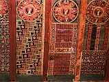 Tibet Guge 07 Tsaparang Red Temple 07 Ceiling The whole ceiling is painted in long parallel bands with floral and geometric motives and a series of mandala: a feat of colours. - Giuseppi Tucci: Secrets of Tibet (September 23, 1933). Photo - Th�ni: Westtibet.